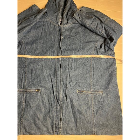 Vintage Denim & Co. women’s Hooded Zip Up Jacket Blue Wash denim plus 3X Casual - Picture 11 of 13
